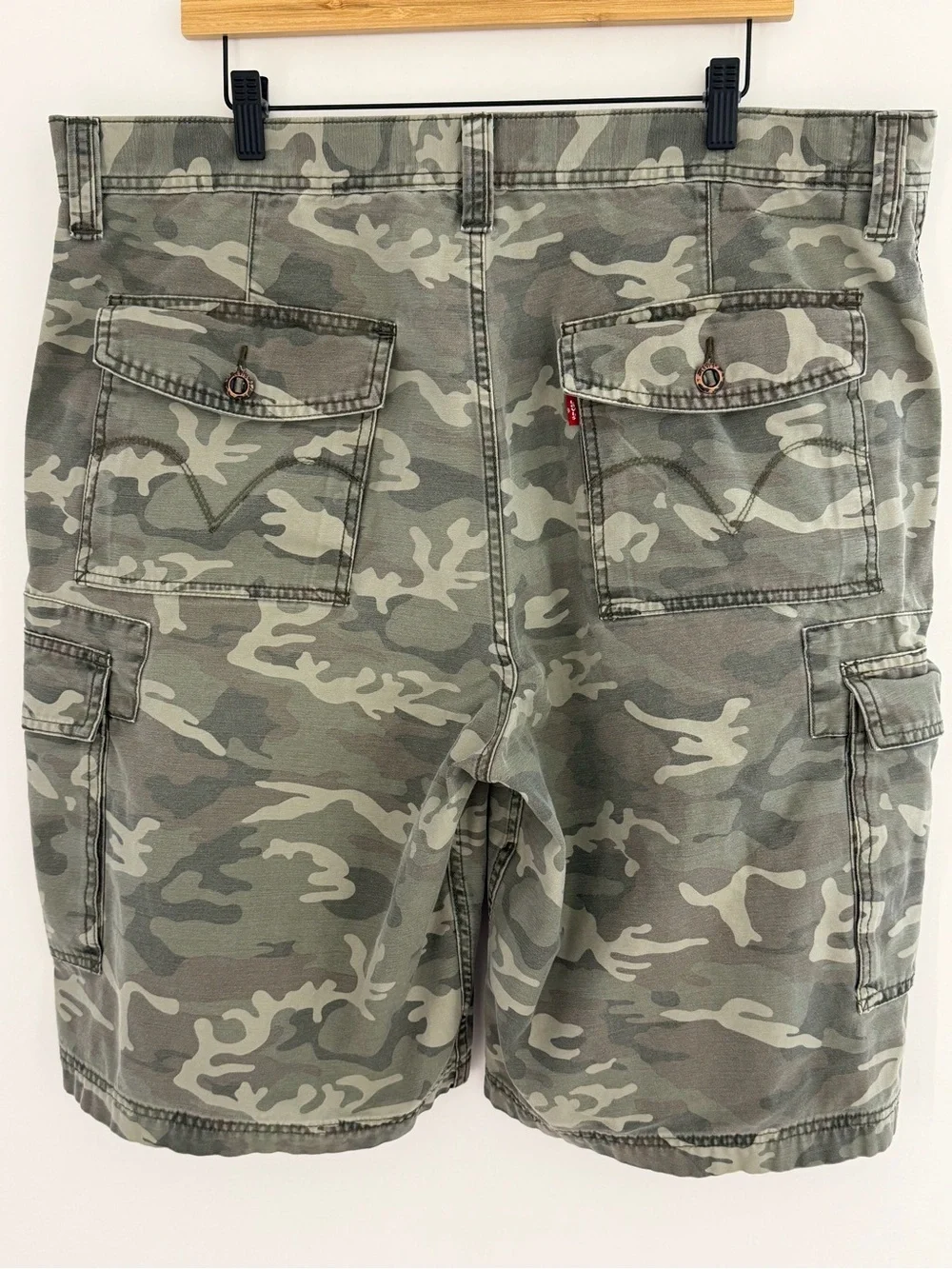 Levi's Men's Workwear Camo Cargo Shorts Baggy Heavyweight Size 40